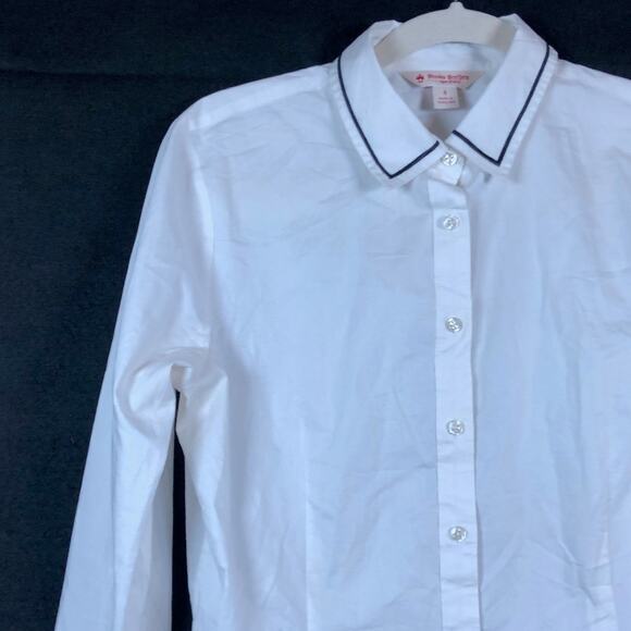 Brooks Brothers Red Fleece Womens Shirt White Collared Button Down Stretch 8 - Picture 4 of 13